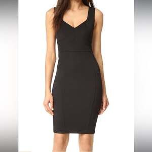 NWT ZAC Zac Posen Black Sheath Bodycon Dress V-Neck